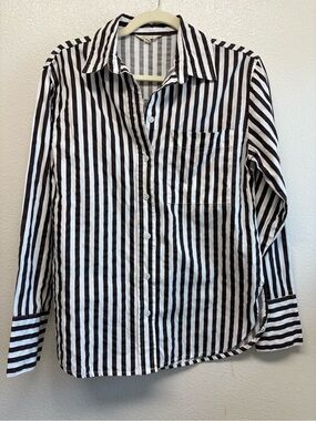 Classic Brown and White Striped Shirt